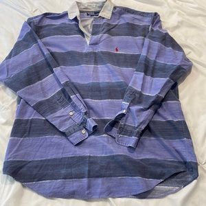 Polo Ralph Lauren vintage 90’s rugby shirt with white collar men’s XL